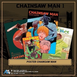Poster chainsaw man - look back - chính hãng từ nxb trẻ - aniani festival