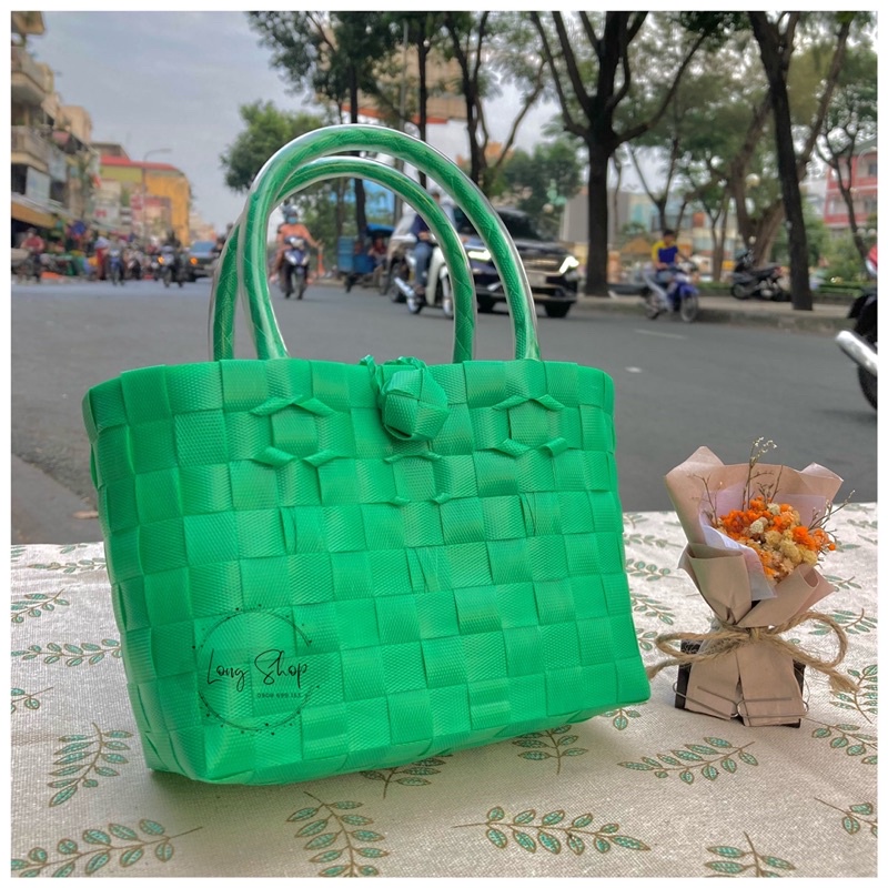 Túi xách đan tay - Size 5 em bé - Làn nhựa