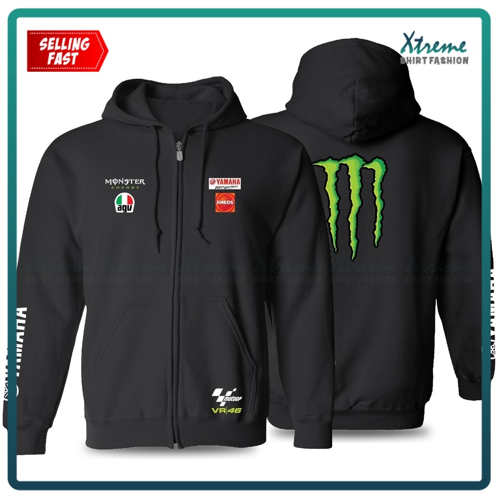 Jsyc Mới Nhất Áo Khoác Hoodie Có Khóa Kéo Phong Cách Harajuku In Hình Đua Xe Mô Tô Yamaha Monster Racing Team MotoGP Superbike Làm Quà Sinh Nhật Cho Nam GS