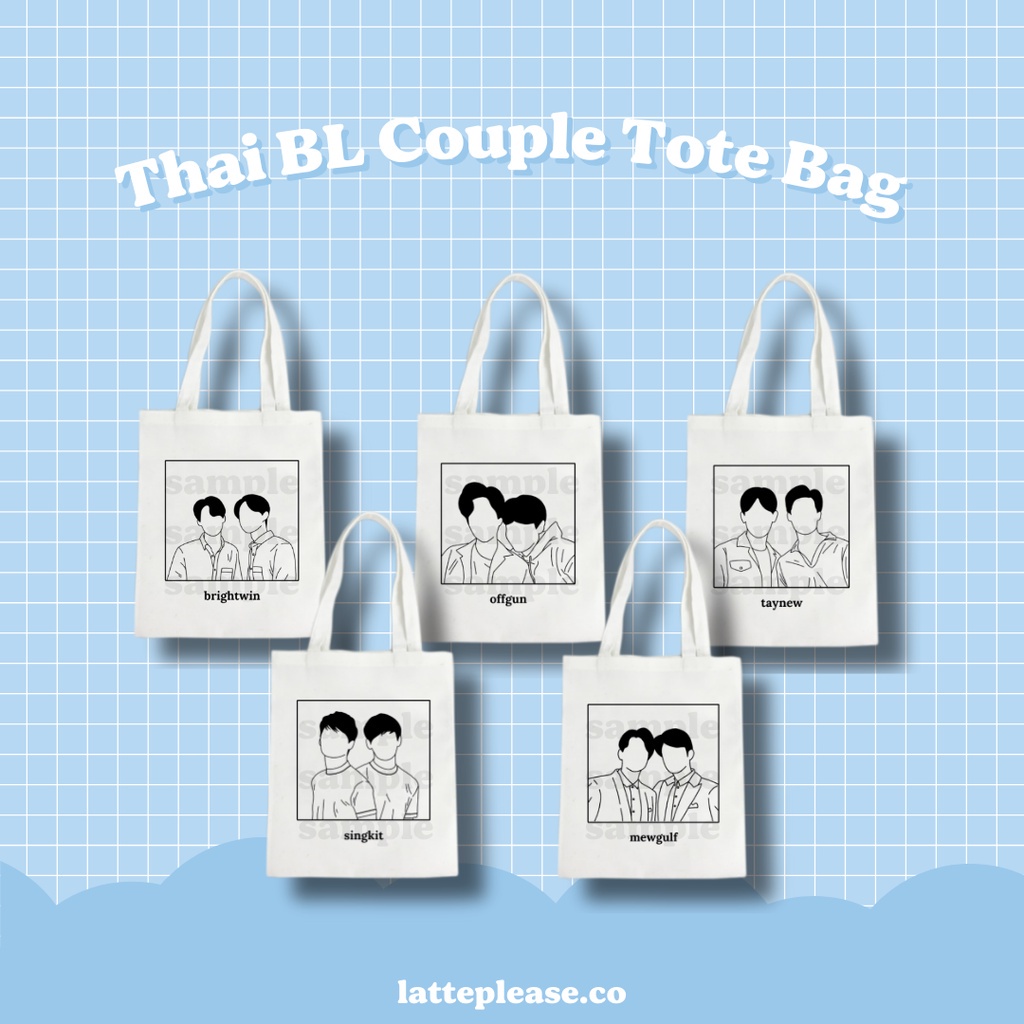 Brightwin Offgun Taynew Singkit Mewgulf Túi vải Tote 4V7V