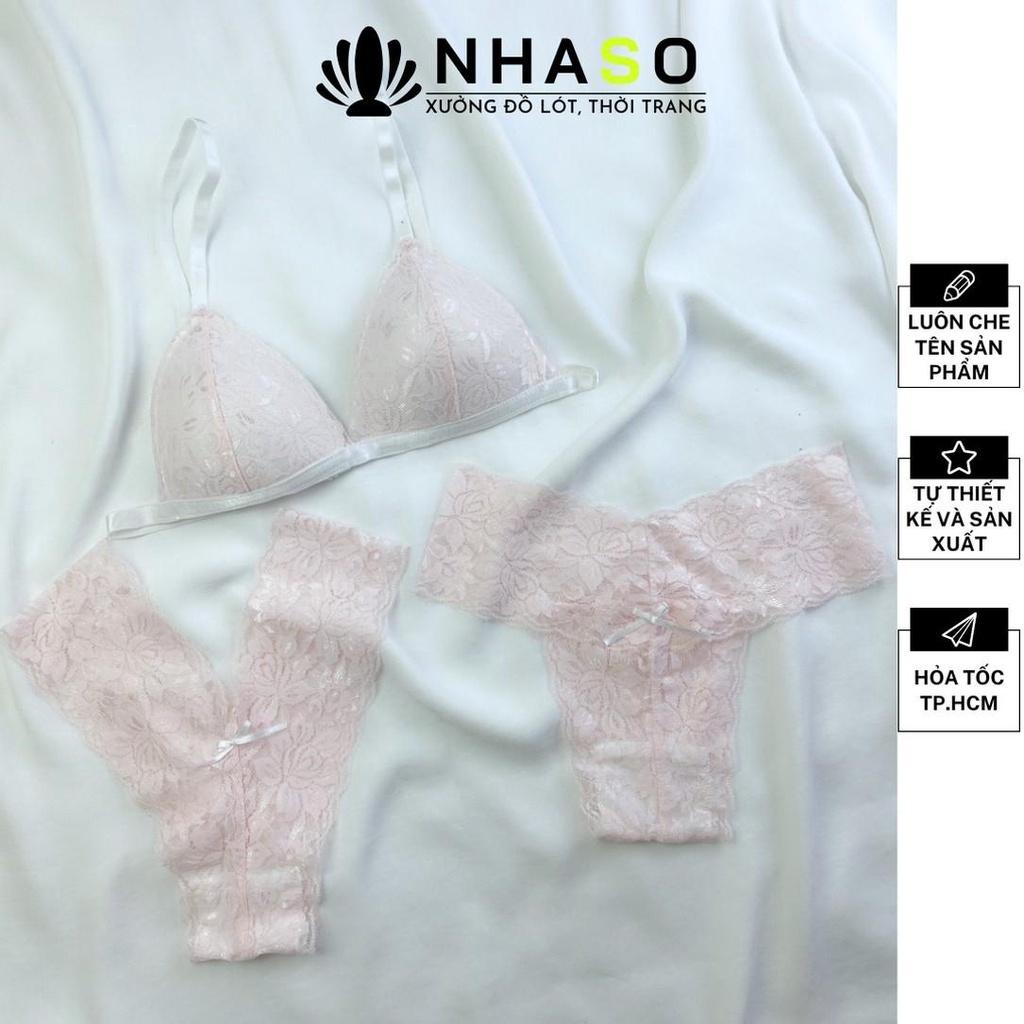 Bộ đồ lót ren sexy🔥NS238 mẫu beo không gọng mút vừa gợi cảm quần Y/T Nhà Sò