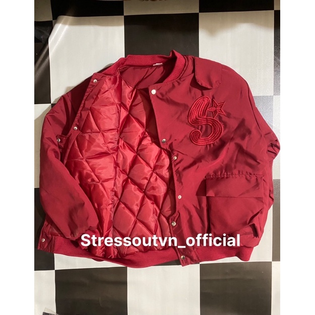 Áo bomber thêu logo chữ S phong cách đường phố hiphop ulzzang
