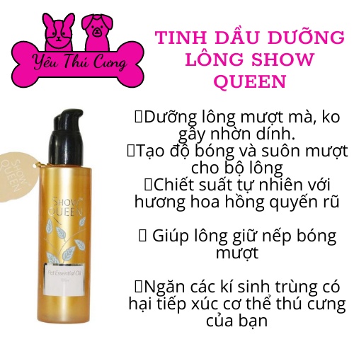 Tinh dầu dưỡng lông show queen dành cho thú cưng-YÊU THÚ CƯNG