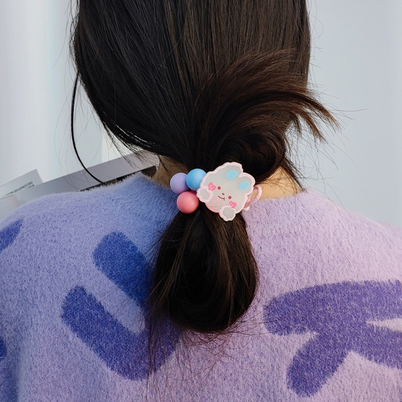 Dây Buộc Tóc Cao Su Co Giãn Hình Hoa Hoạt Hình Dễ Thương Cho Bé Gái