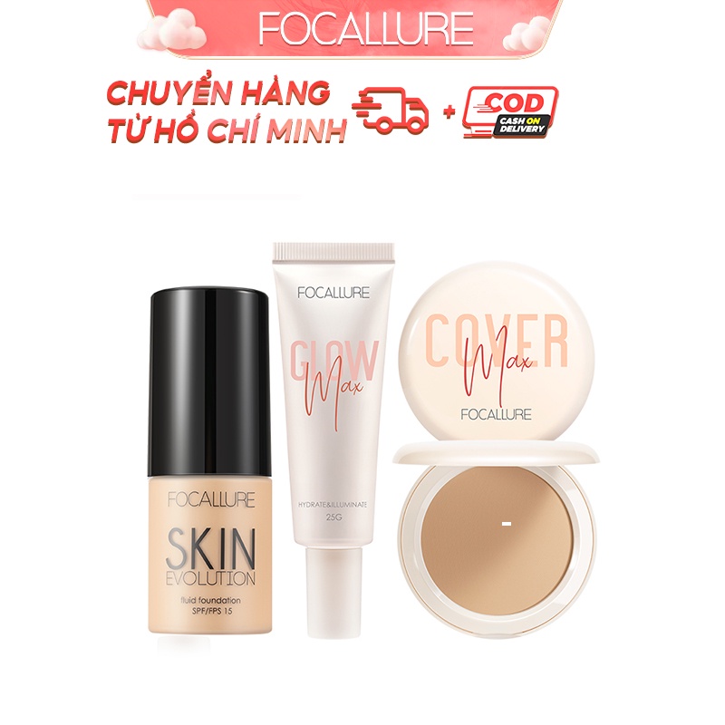 FOCALLURE Combo bộ 3 sản phẩm lớp nền trang điểm hoàn hảo