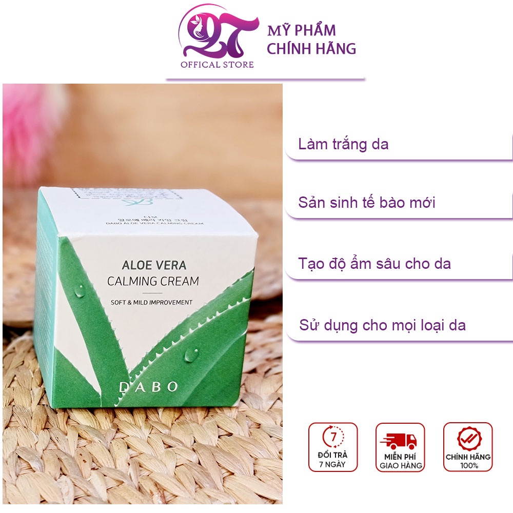 Kem dưỡng da Lô Hội Dabo Aloe Vera Calming Cream 50ml