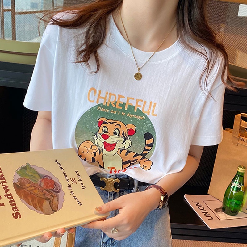 NRVP Áo Thun 100% Cotton Tay Ngắn Dáng Rộng