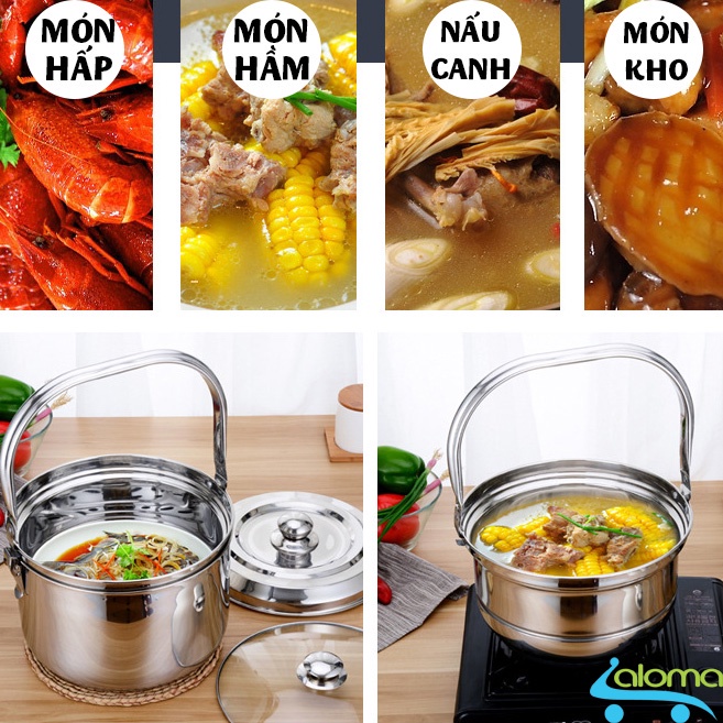 Nồi ủ nhiệt đế gang chân không hầm gà hầm xương⚡ Dùng được bếp hồng ngoại, bếp gas,từ