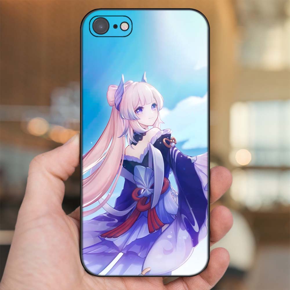 Ốp lưng iPhone 7, 8 dẻo đen cạnh vuông in hình Sangonomiya Kokomi Genshin Impact