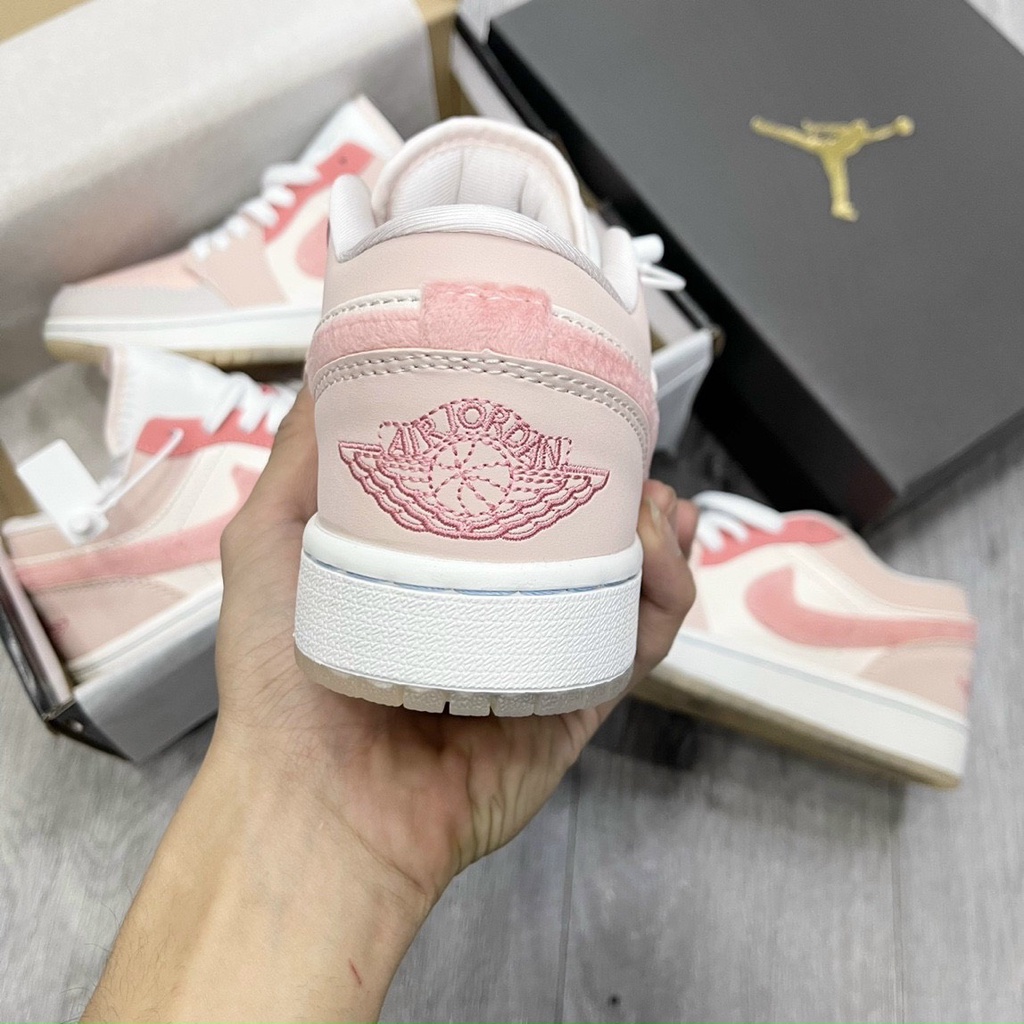 Giày Jordan 1 Low cổ thấp hồng kem cao cấp full box