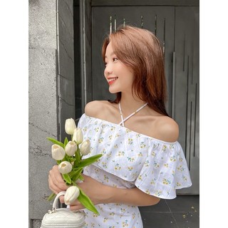 Đầm bẹt vai trắng