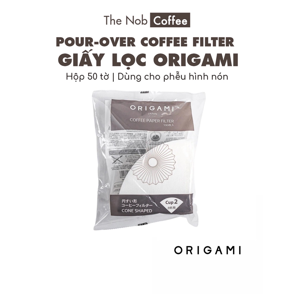 Giấy lọc cà phê Origami | Cỡ 2 cup, 4 cup (Túi 100 tờ)