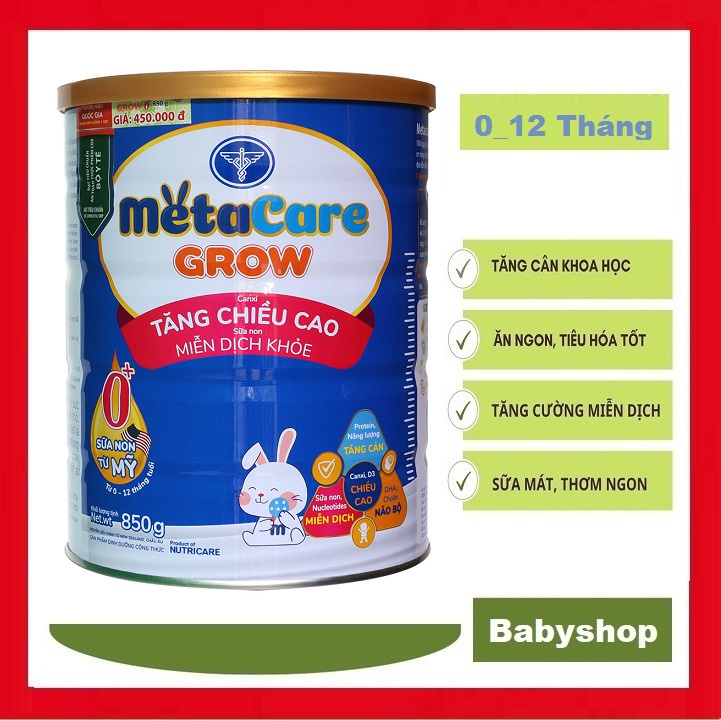 [Mẫu mới] Sữa Metacare Grow 0+ 1+ 2+ Metacare 3 lon 900g ( HSD 2025 )