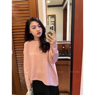 Áo len vạt chéo cổ tròn C'est la vie
