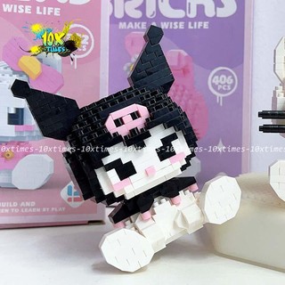 (10cm) Mô hình lắp ráp kuromi cinamonroll, mymelody, thỏ hồng 10xtimes