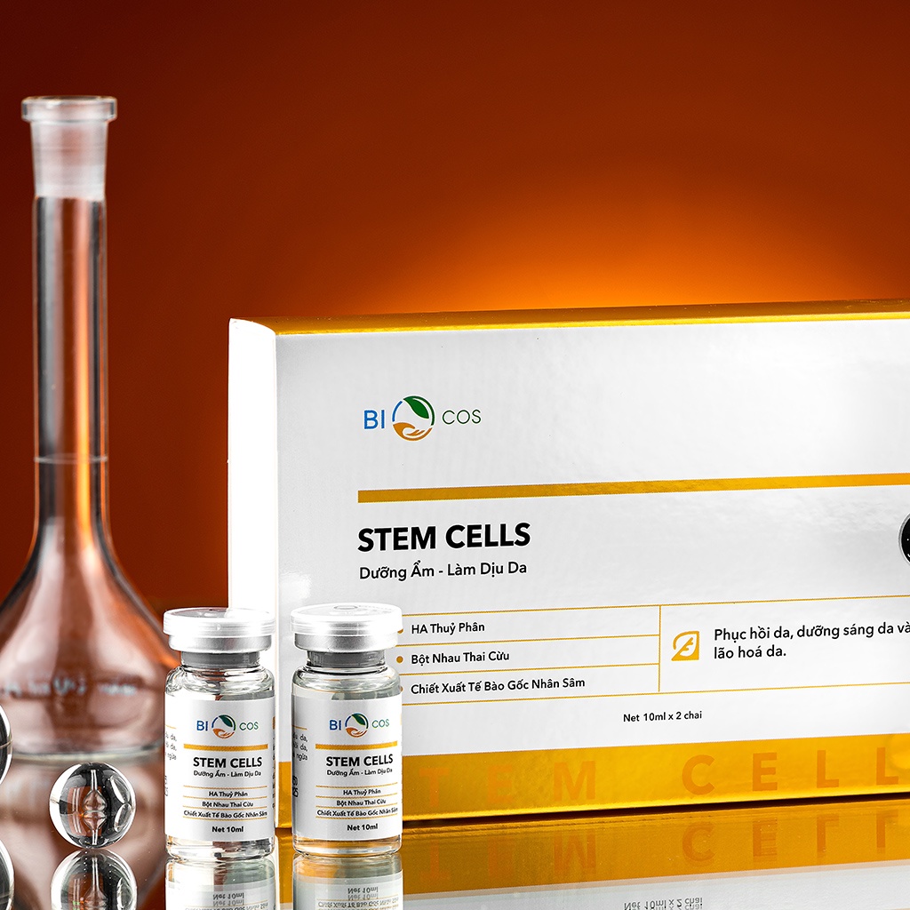 Tinh Chất Stem Cells BIOCOS - Dưỡng Ẩm, Phục Hồi Da Chuyên Sâu (Hộp 2 chai - 10ml*2 chai)