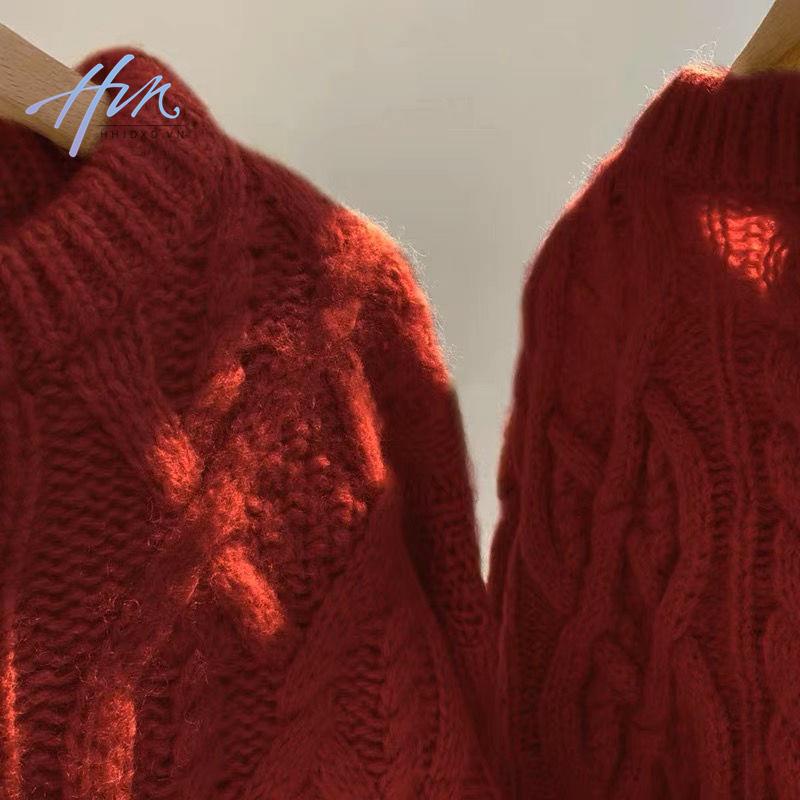 Áo Sweater Dệt Kim Dày Dặn Dáng Rộng Thời Trang Giáng Sinh Năm Mới Cho Nữ