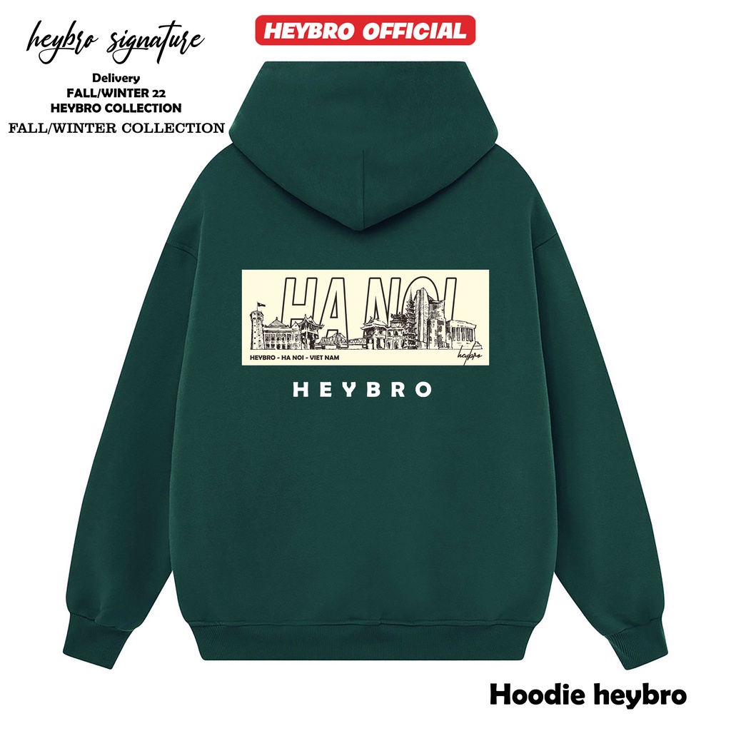 Áo hoodie nam nữ / Hoodie Unisex HEYBRO nỉ bông cotton form rộng nhiều màu hottrend