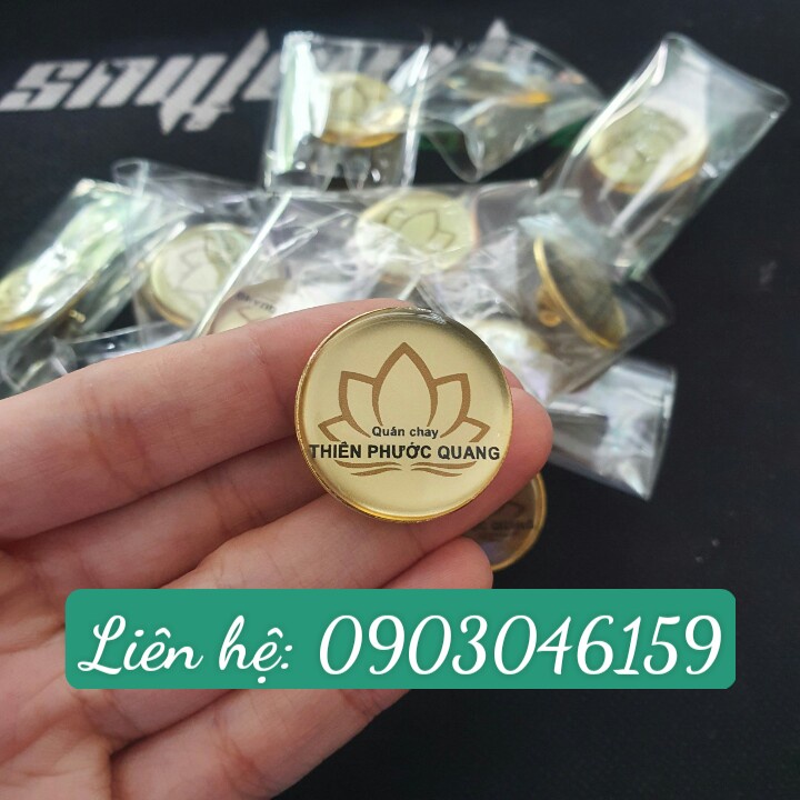 Huy hiệu cài áo, in logo - kim loại 25mm