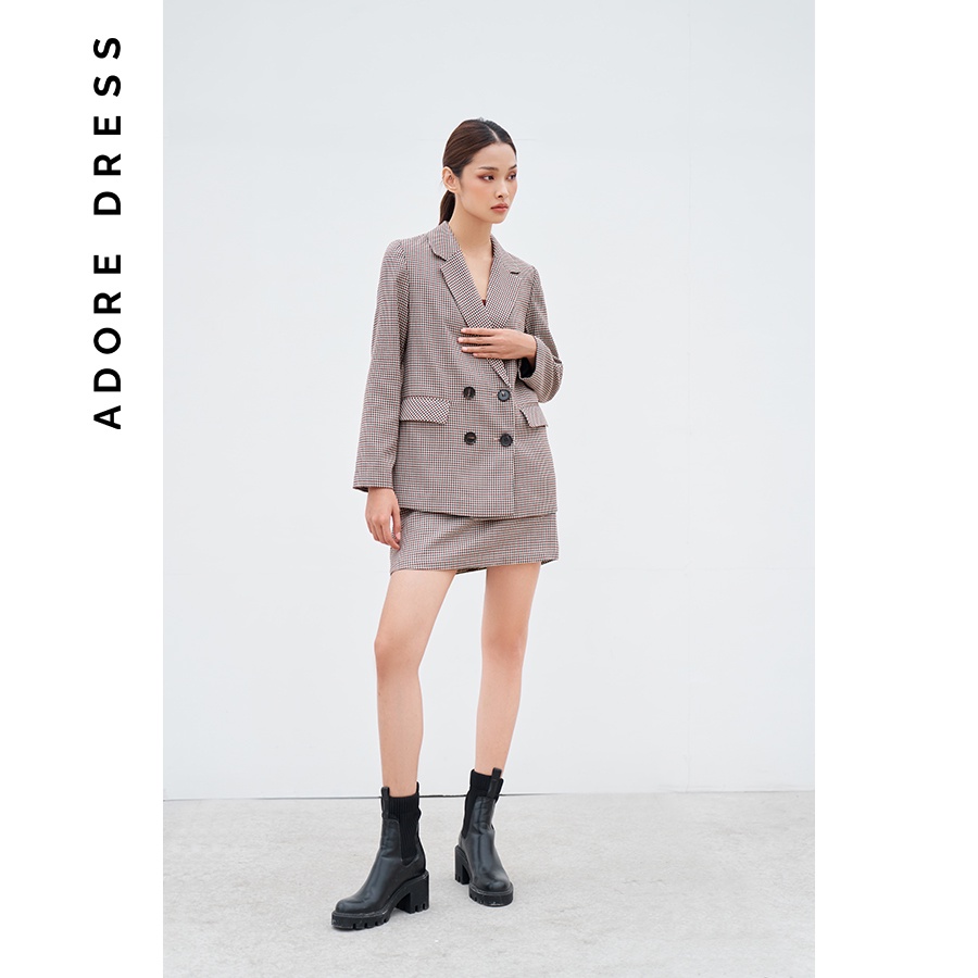 Áo khoác blazer basic 2 hàng khuy karo xanh đỏ 2BL1030 ADORE DRESS | BigBuy360 - bigbuy360.vn