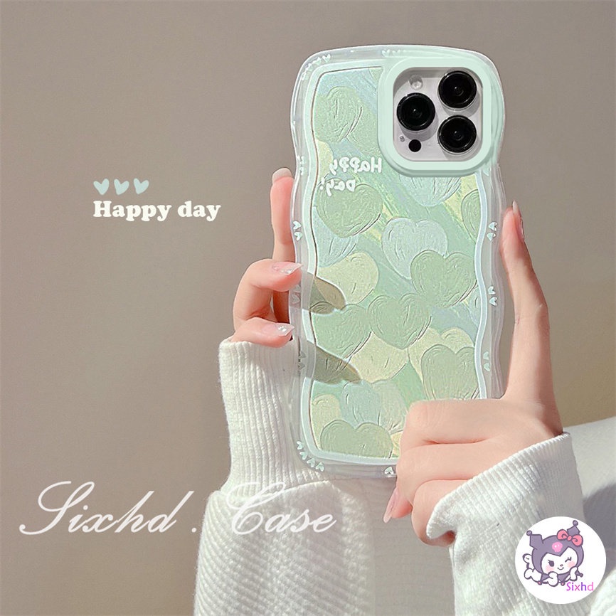 Ốp Lưng Điện Thoại cho OPPO A78 A17 A57 A77s A76 A96 A55 A17K A15 A16 A74 A54 A53 A33 A32 A31 A9 A5 A5s Reno 8T 8Z 7Z 6Z 5Z 5 A95 A94 A93 A92 A77 A52 F9 Bìa sixhd Ốp Điện Thoại Mềm Họa Tiết Trái Tim Màu Xanh Lá Cho