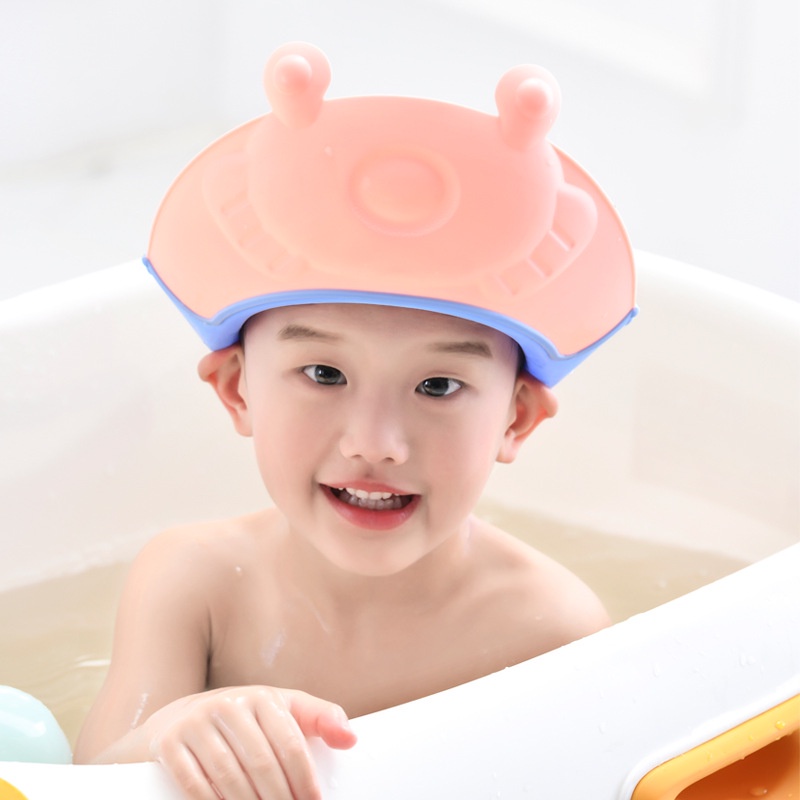 Mũ tắm chắn nước cho bé silicon, mũ gội đầu cho bé Lotacom baby