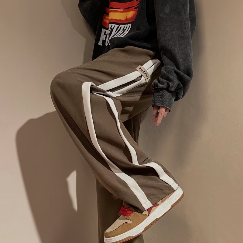 Quần Dài Thể Thao Kẻ Sọc Hai Bên Phong Cách Hip Hop Đường Phố Hàn Quốc Cho Nam