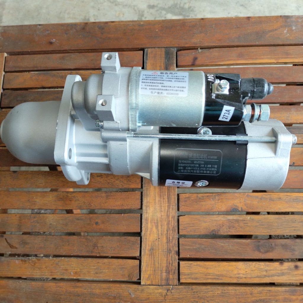 Đề  xe Thaco 9 tấn, Auman C160, Dongfeng 11 tấn. Mã QDJ273A, 24V - 6.5kW- 11R , quay phải, 3 tai 90*90*127.