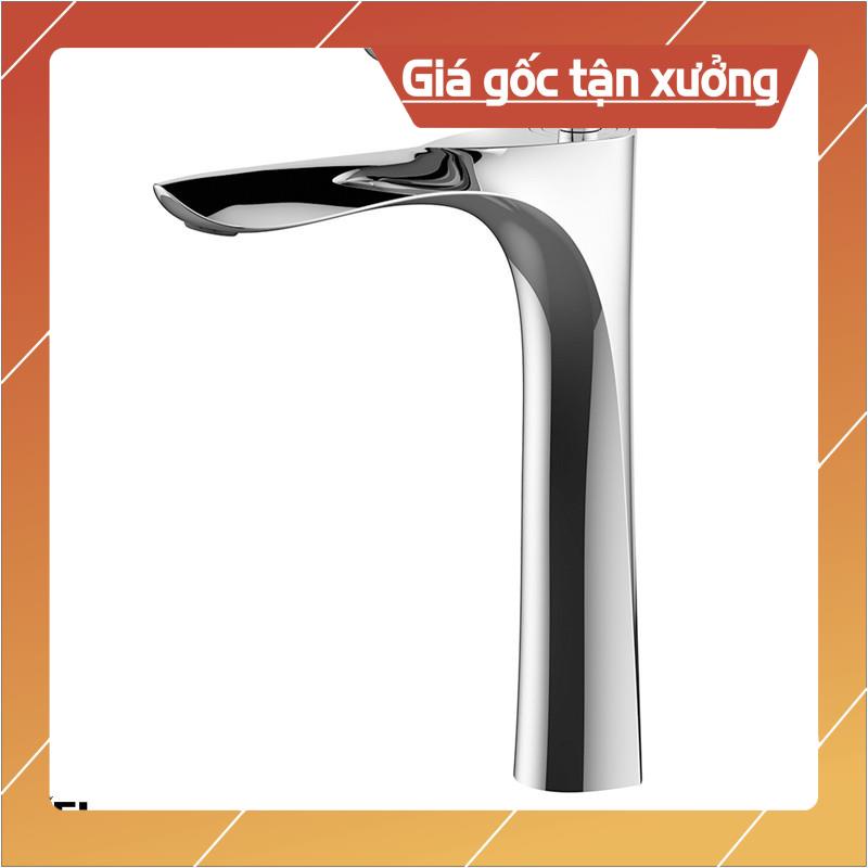 Vòi lavabo 1 lỗ nóng lạnh hàng đồng mạ crom cao cấp tặng kèm dây cấp