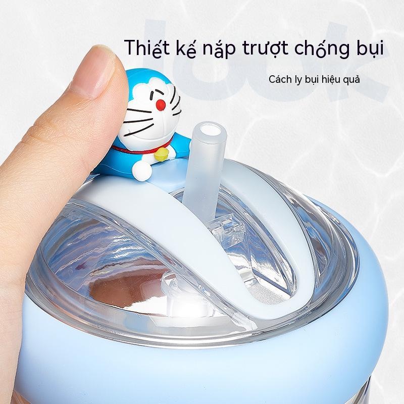 Doraemon Nắp Đẩy Ống Hút Cốc Trẻ Em Giá Trị Cao Cốc Nước Bé Gái Học Sinh Cốc Di Động Mùa Hè Cốc Nước Cốc Nhựa