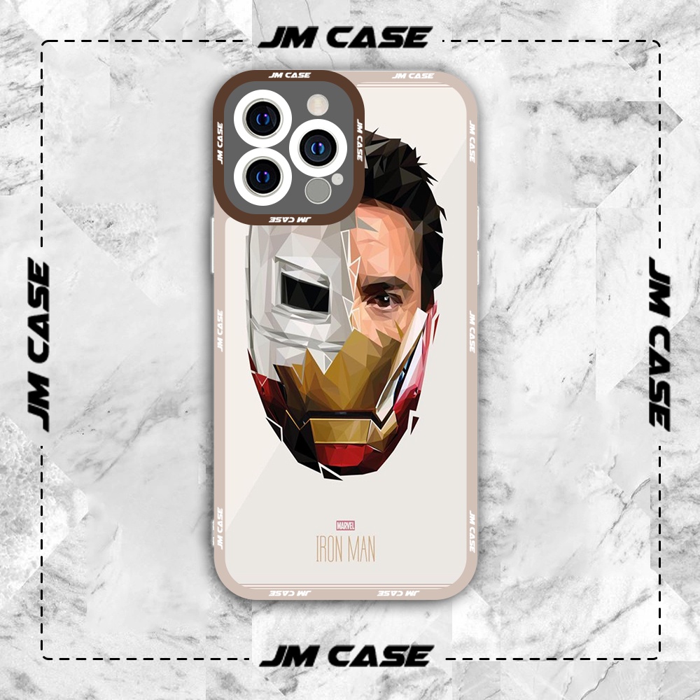 Ốp lưng iphone cạnh vuông JMCase Iron Man Tony Stark Marvel Comics /8plus/x/xs/11/12/pro/max/plus/promax