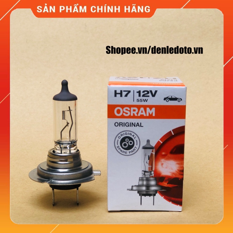 Bóng Đèn Pha Halogen Osram Original 12V 55W dùng cho Ô tô, Xe máy Chân H1, H3, H4, H7, H11
