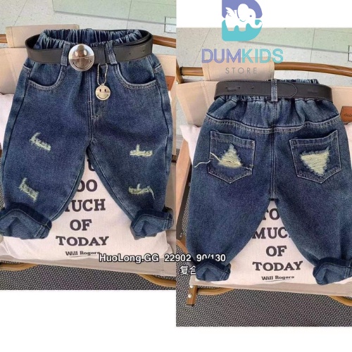 Quần bò cho bé trai,quần bò rách cho bé cực sành điệu chất mềm đễ chịu cho bé.