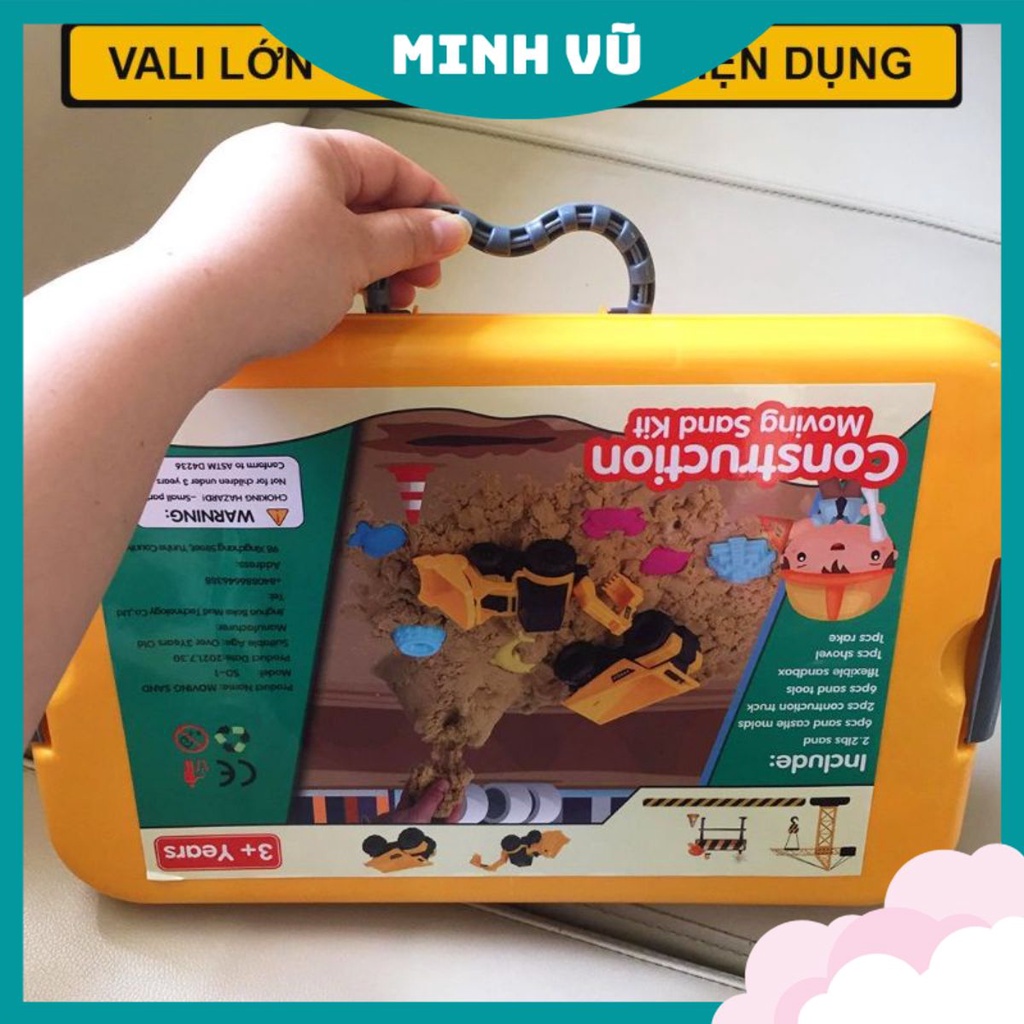 Cát động lực an toàn cho bé không dính tay kèm khuân, xe và khay chơi