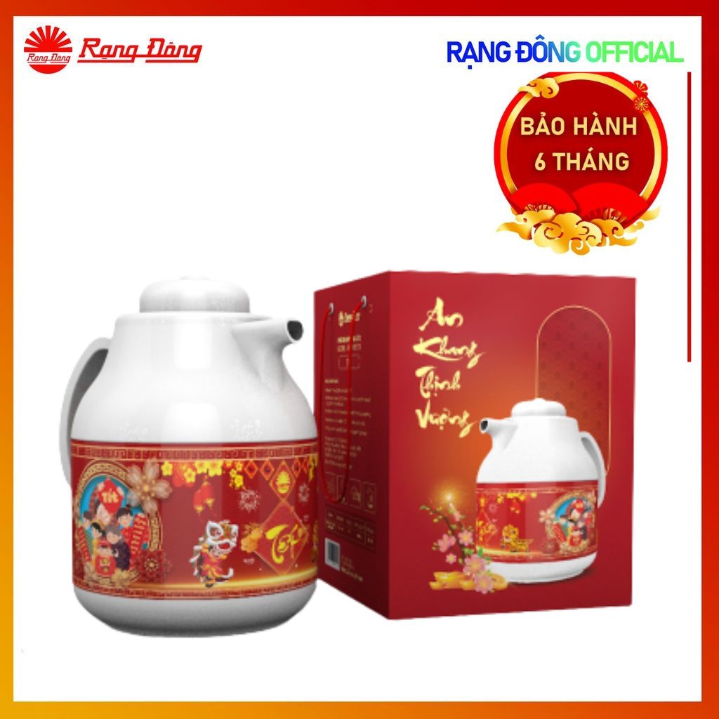 Phích tết 2023 1 lít Rạng Đông RD-1055 TS Pha trà và thảo dược Giữ nhiệt nóng lanh An toàn cho sức khỏe