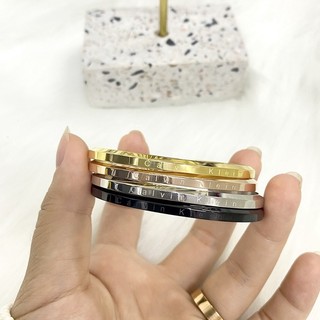 Vòng tay cuff CK Vòng lắc tay titan không gỉ thiết kế đơn giản thanh lịch vòng tay đôi trang sức titan cao cấp - DIHATA