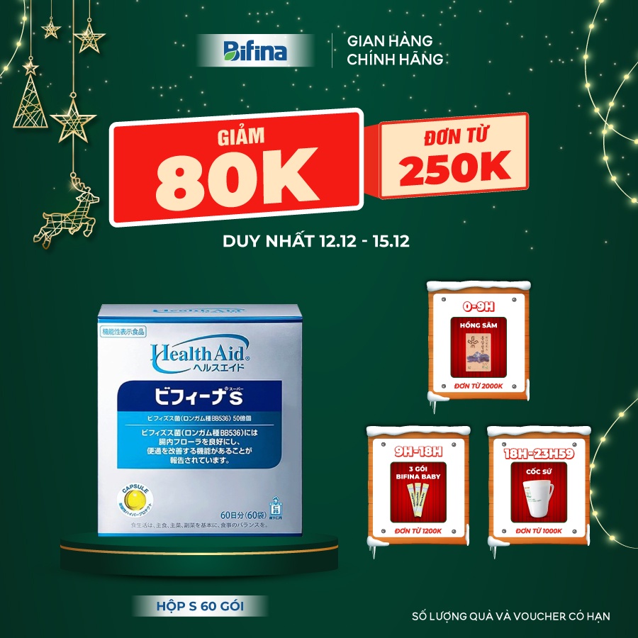 Nhuận tràng - Men vi sinh Bifina Nhật Bản - Loại S hộp 60 gói