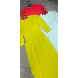 Áo Dài Lụa Mỹ Tay Bồng-Áo Dài Cà Ri