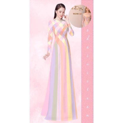 Áo dài gấm lập thể tết đẹp