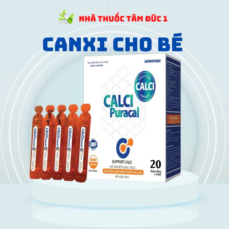Canxi cho bé bổ xung d3 mk7 là calxi hữu cơ nano giúp phát triển chiều cao CANXI PURACAL hộp 200 ml