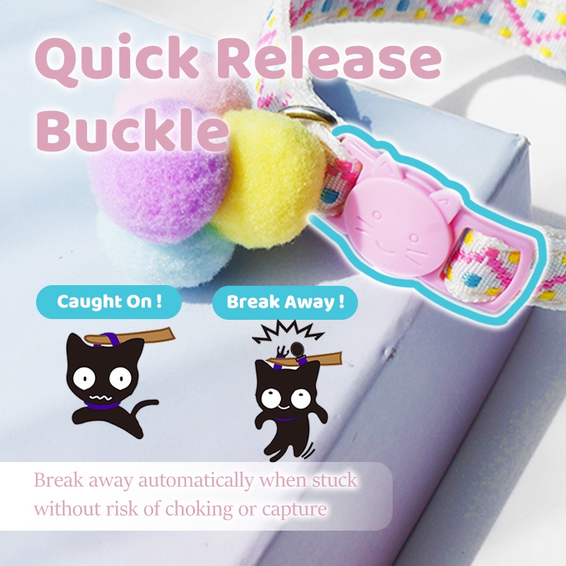 HamshMoc Vòng Cổ Nhẹ Mềm Mại Thoải Mái Bền Bỉ Có Chuông Và Bóng Lông Cho Thú Cưng