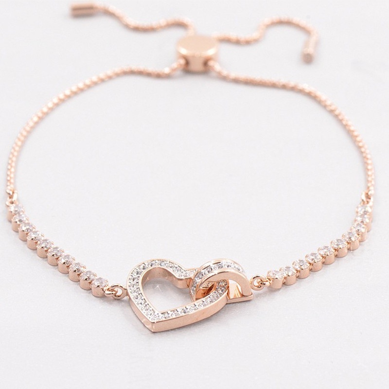 Vòng Tay Dạng Kéo Hình Trái Tim Pha Lê Đơn Giản Thời Trang Phiên Bản Giới Hạn Cho