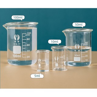 Cốc thủy tinh 10ml 25ml 50ml 100ml