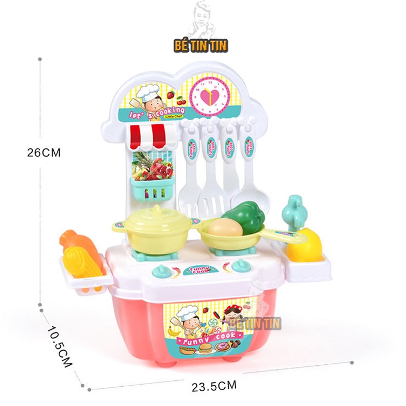 BỘ ĐỒ CHƠI NẤU ĂN, ĐỒ CHƠI NHÀ BẾP CHO BÉ, NHỰA NGUYÊN SINH, AN TOÀN