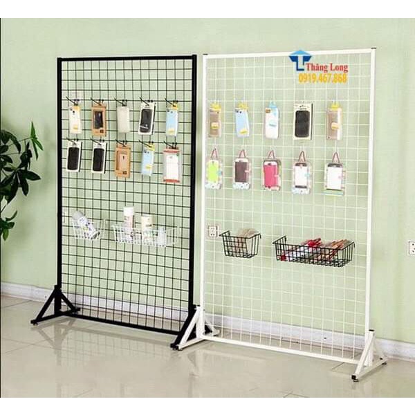 Khung sắt lưới ô vuông treo phụ kiện shop, trang trí, khung lưới móc cài. Lưới sắt decor nhà cửa, phòng. VNS-013