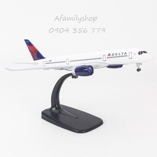 Mô hình máy bay tĩnh A350 Delta 20cm có bánh xe