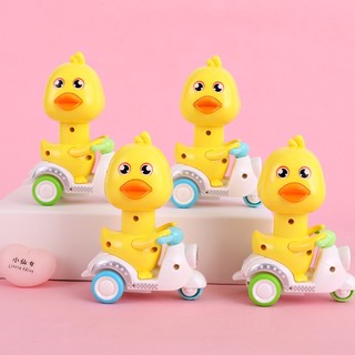 Vịt đi xe máy, đồ chơi vịt nhấn chạy cót vui nhộn cho bé