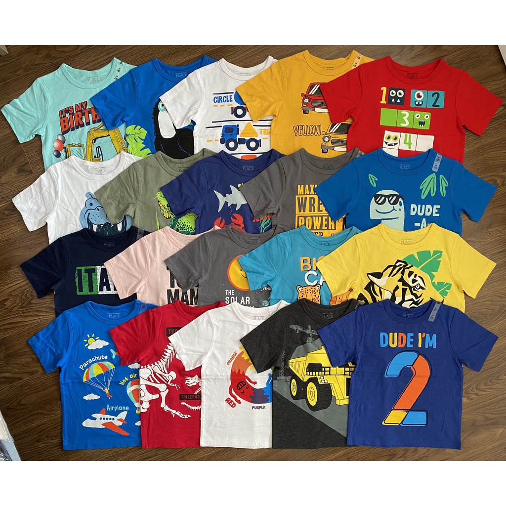 Áo thun bé trai PL.ACE ngắn tay, in hình size 2T