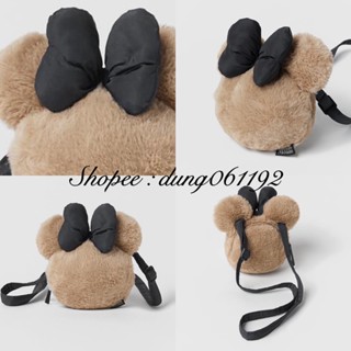 [NEW] Túi đeo chéo mickey zara nơ bông cho bé gái (kèm tag,túi zr), túi đeo thời trang cho bé hàng chuẩn lông mềm