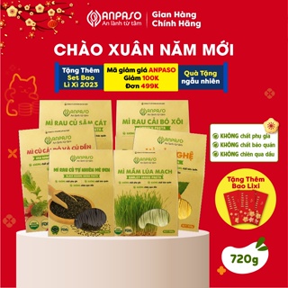 Combo 6 Gói Mix Vị Mì Rau Củ Organic Anpaso 720g Eat Clean Giảm Cân